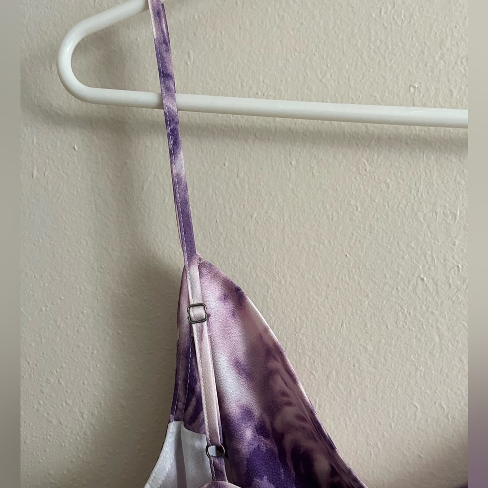 Tie Dye Cowl Neck Cinched Mini Dress - Picture 10 of 13